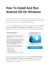 How To Install And Run Android OS On Windows.doc